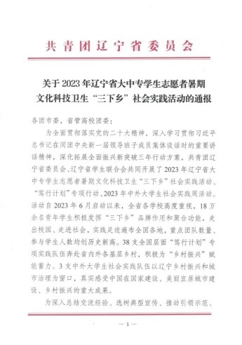 喜報(bào)｜我校在2023年遼寧省大中專學(xué)生志愿者暑期文化科技衛(wèi)生“三下鄉(xiāng)”社會(huì)實(shí)踐活動(dòng)中獲獎(jiǎng)